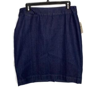 Coldwater Creek Denim Pencil Skirt Flat Front